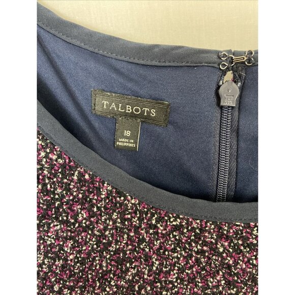 Talbots Womens Dress Sz 18 Twisted Boucle Tweed Knit Midi Fit & Flare - Picture 6 of 11